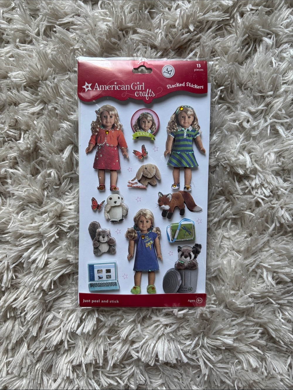 American Girl Doll Lanie & Pet Stacked Sticker Sheet 13 pieces